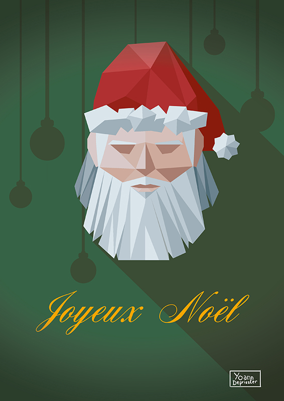 Christmas Card - Santa Klaus - Lowpoly